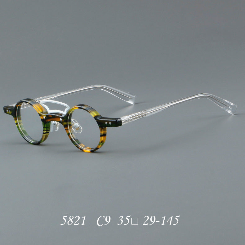 Round Rim Glasses Small Frame AC Lenses Retro Style Inspired by Literature and Art Hong Kong Fashion 1920 1980