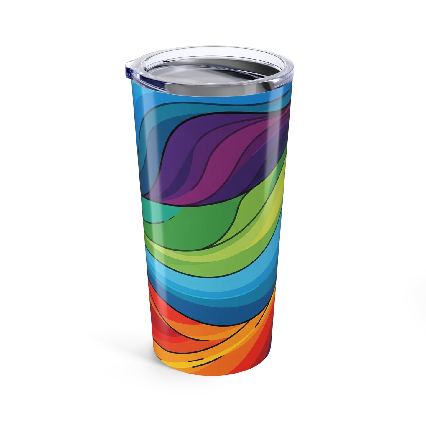 20oz Stainless Steel Tumbler With Printed Design Double Wall Vacuum Insulation Spill Resistant Lid Travel Mug