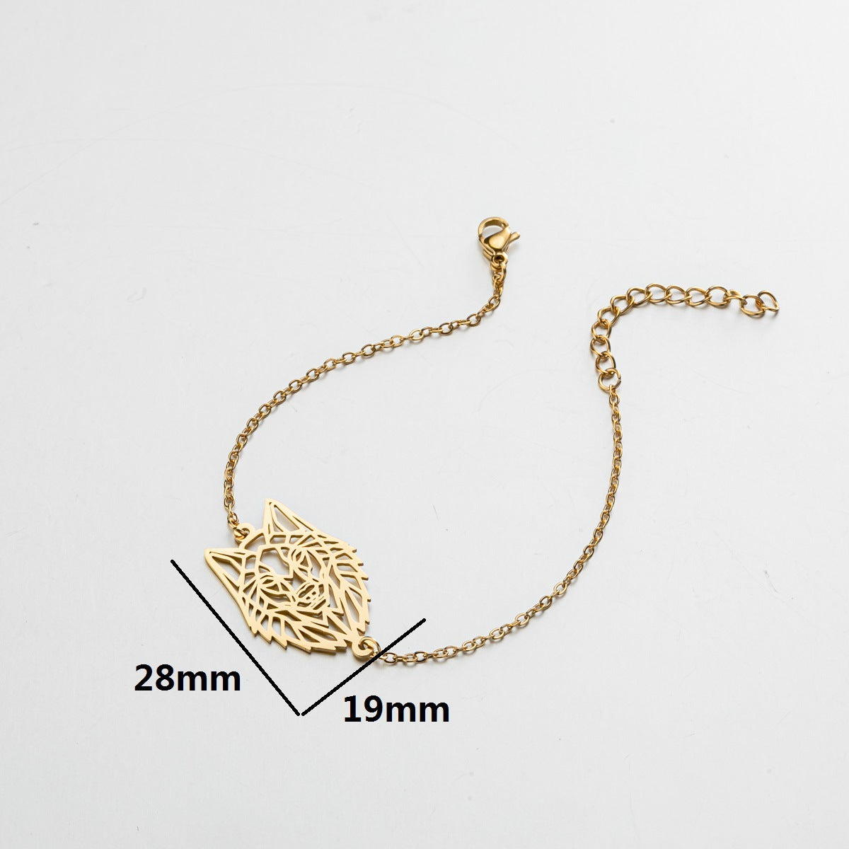 Womens Titanium Steel Bracelet With Hollow Wolf Pendant Fashion Jewelry Gift For Occasions Elegant Everyday Wear