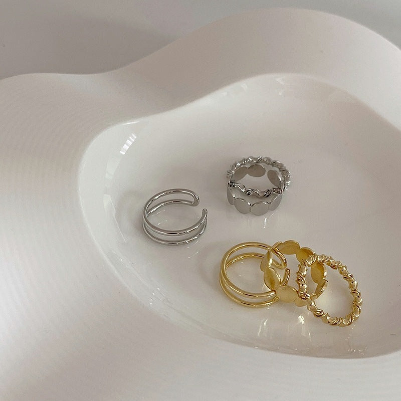 Adjustable Copper Tail Ring For Women And Girls European Style Open Ring Niche Design For Casual Everyday Wear