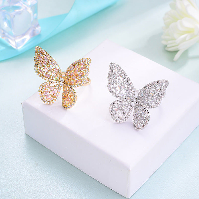 Bow Ring With Zircon Crystal For Women Alloy Jewelry Korean Style Elegant Fashion Ring Gift Ready PackagingPlus