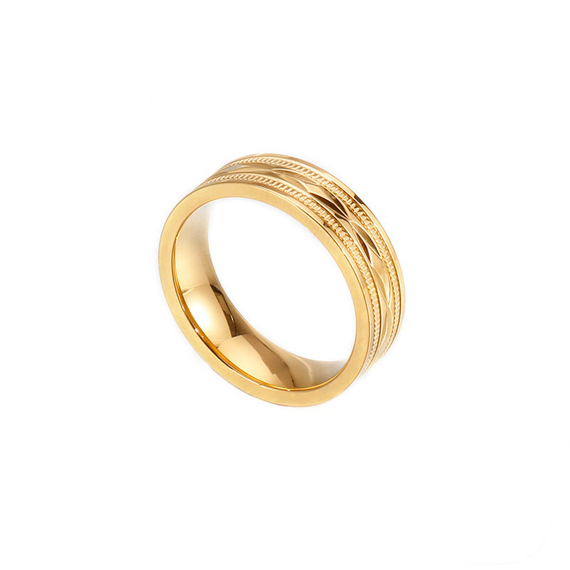 Womens Titanium Steel Ring Hollow Inlaid Zirconia Electroplate Jewelry Accessory For Her Stylish Everyday Wear