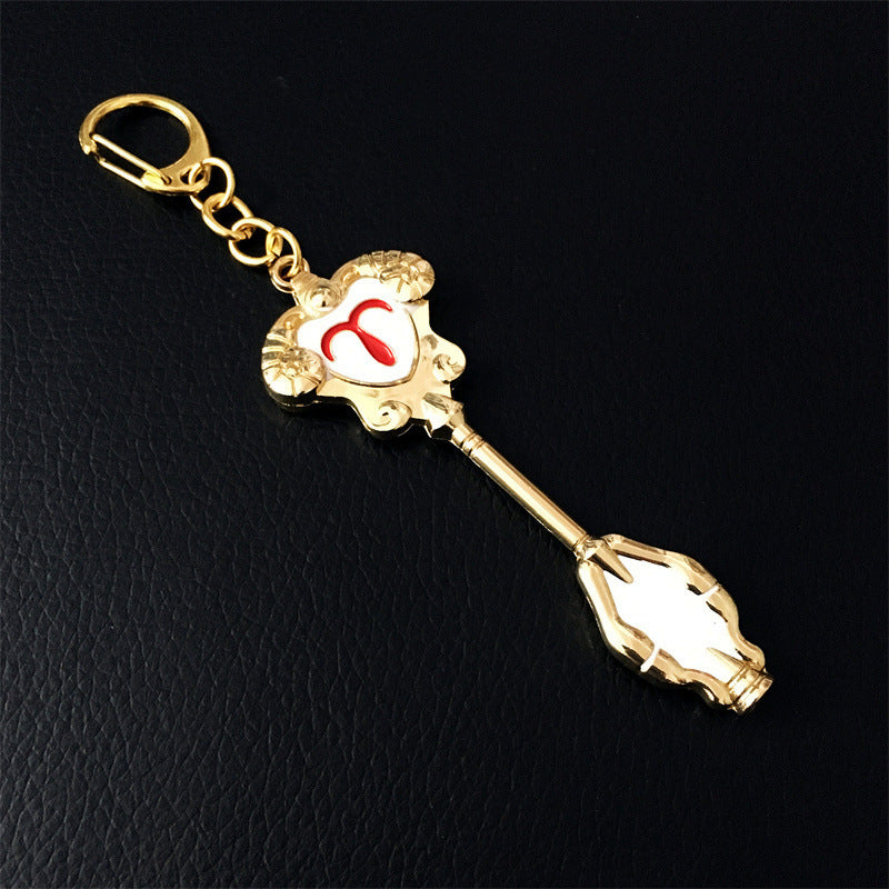 Alloy Constellation Keychain Twelve Signs Astrology Themed Keyring Durable Fashionable Accessory Metal Finish Coating