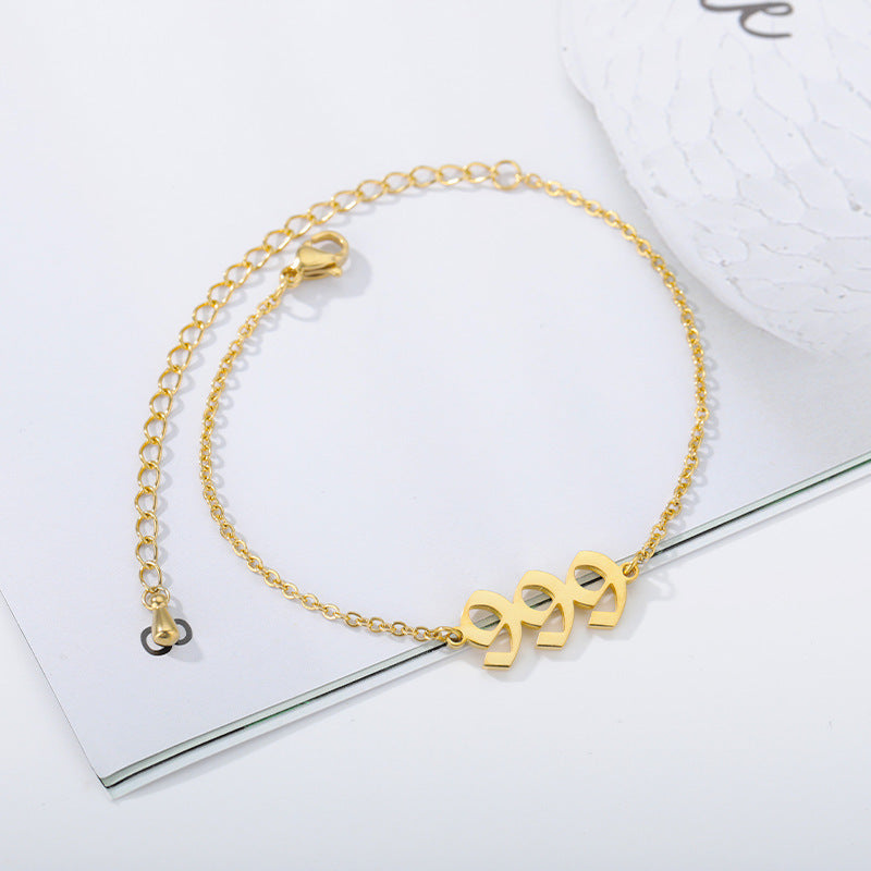 Angel Number Bracelet Stainless Steel Digital Number Jewelry Amulet Gift Gold Tone Fashion Gift For Daily Wear