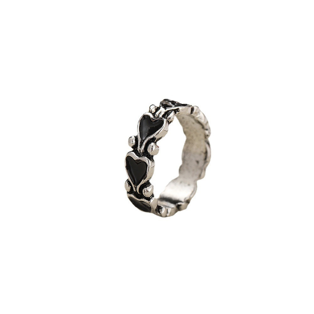 Gold Plated Heart Ring Unisex Retro European American Style Peach Heart Jewelry Individually Packed Gift Trend