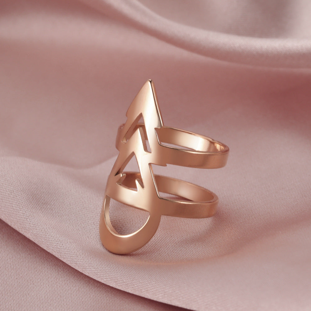 Arrow Ring Stainless Steel Unisex Jewelry Silver Rose Gold
