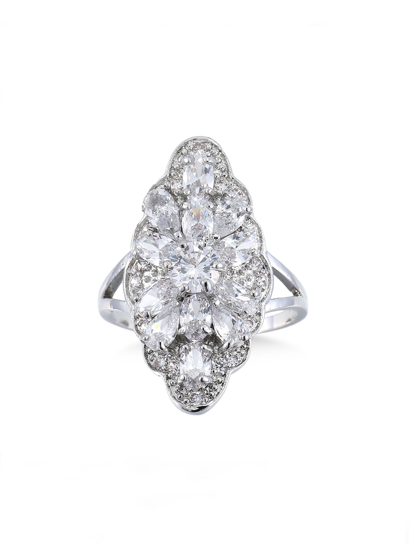 Simple Geometric Personality Metal Rings Copper Zircon Electroplated For Women Jewelry Ideas Elegant Accessory