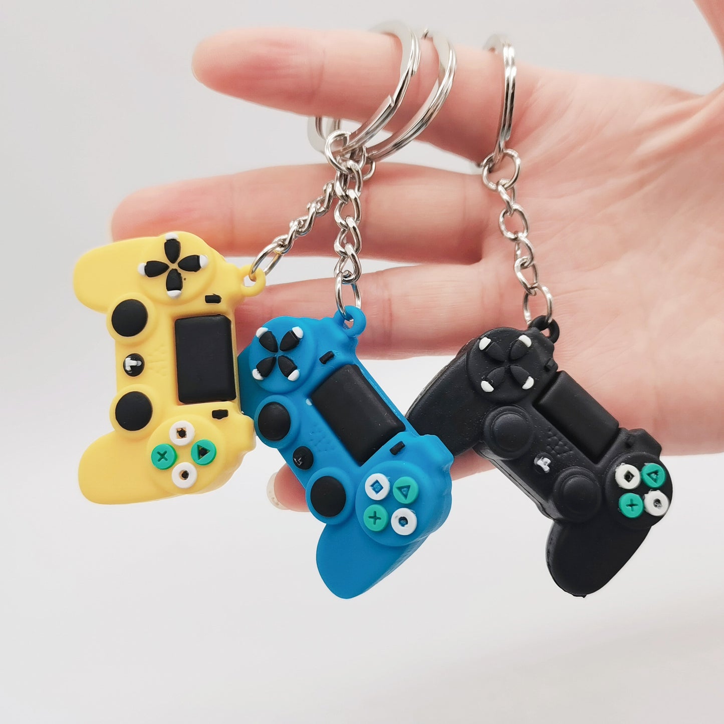 Metal Pendant Keychain With PVC Soft Rubber Construction Game Console Design Unisex Simulation Toy Accessory Kit