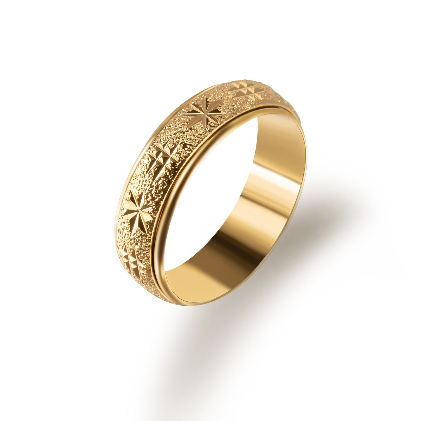 925 Silver Ring With Gold Circular Texture And Zircon Inlay Narrow Face Elegant Jewelry Statement Ring For Her