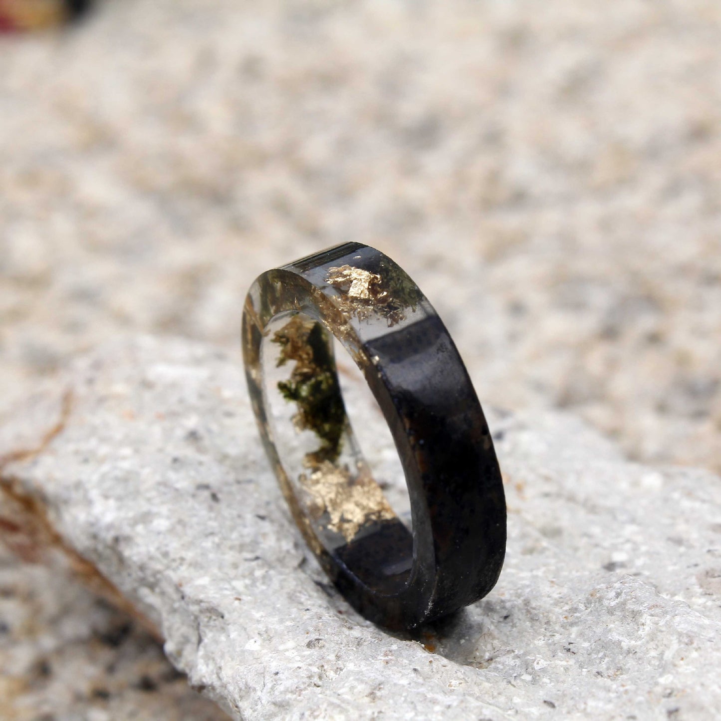 Wood Ring Purple Sandalwood Ebony Handmade Vintage Flower Style Unisex Jewelry Size 16 19mm Natural Glow Matte