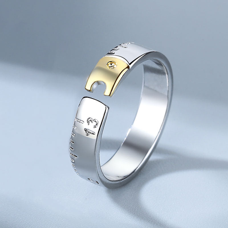Elegant Adjustable Copper Couple Rings Geometric Matching Ring Set For Him And Her Promise Anniversary For You