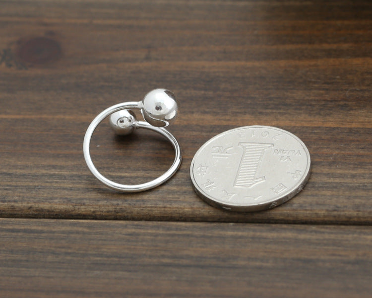 Adjustable Sterling Silver Bead Ring For Women Small Beads