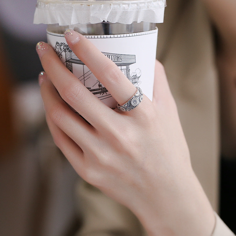 Daisy Ring Vintage Sunflower Floral Retro Flower Design