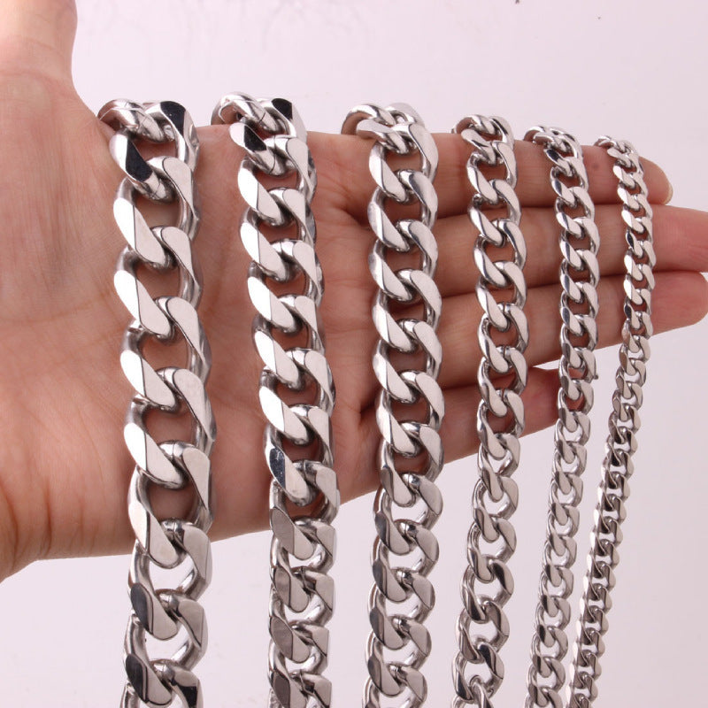 Alloy Six Sided Cuban Link Bracelet Electroplated Gold Or Steel Color For Men And Women Fashion Jewelry Styles