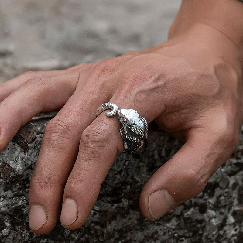 Adjustable Lizard Ring Open Design Copper Ring For Women And Men Retro Animal Jewelry Gift Modern Classic Look