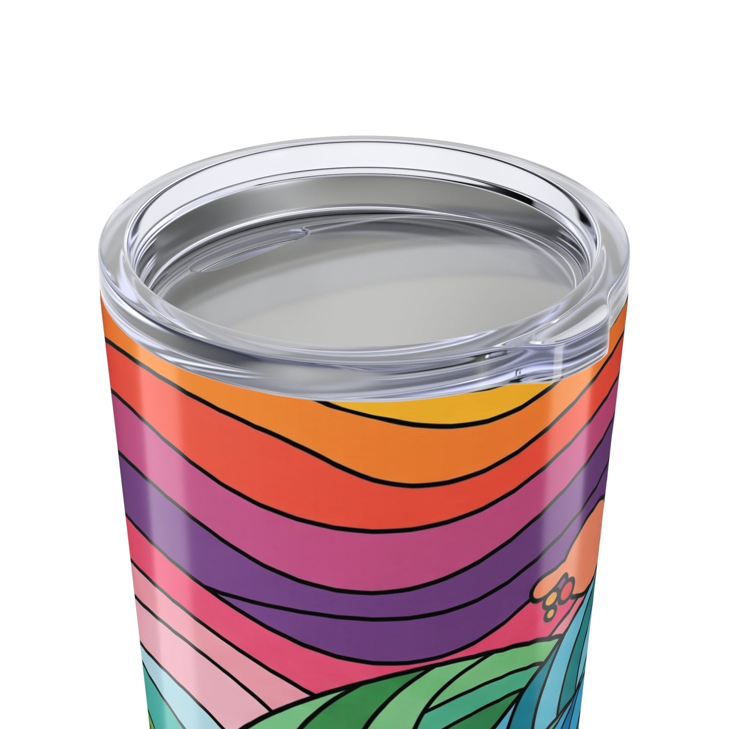 20oz Stainless Steel Travel Tumbler With Printed Art Double Wall Vacuum Insulated Leak Proof Thermal Coffee Cup