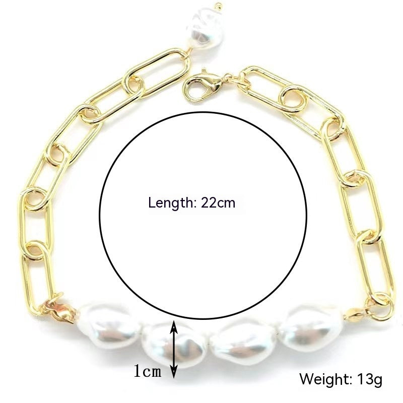 Bohemian Bracelet With Pearl Accents Geometric Shapes