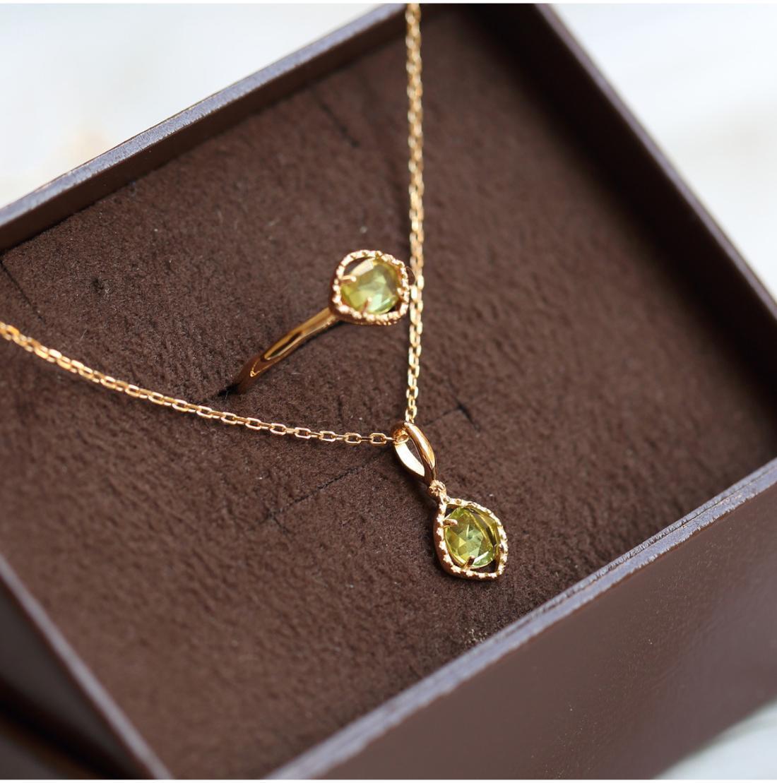 Womens Imitation Peridot Ring Adjustable Copper Geometric Retro Japanese Inspired Elegant Durable Jewelry Fine Craft