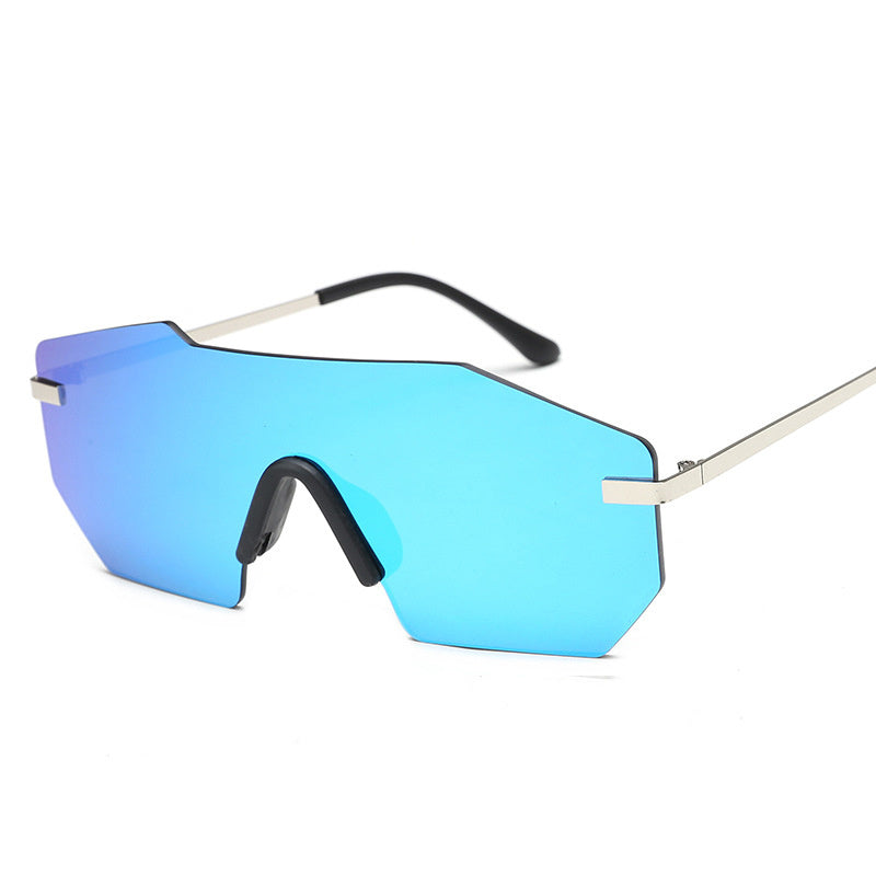 Mens Polygonal Sunglasses Metal Frame Resin Lenses Flat Mirror Design Eye Protection 58mm Lens Anti Glare Coating