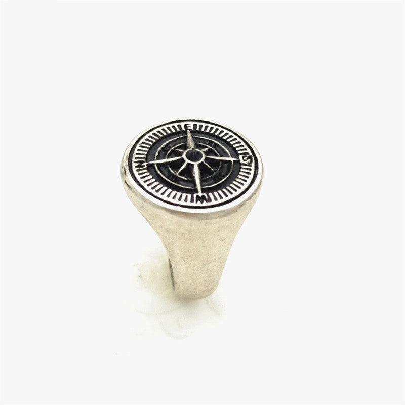 Mens Stainless Steel Ring With Compass Vintage Design Unisex Band Jewelry Gift Ring Sizes 6 7 8 9 10 11 Unique