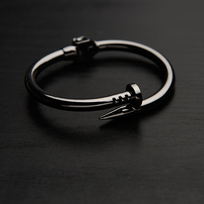 Alloy European Bangle Bracelet Silver Rose Gold 6cm 5mm