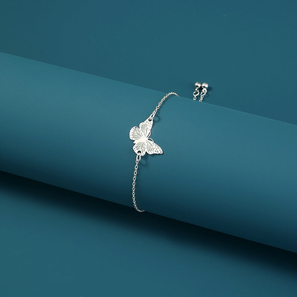 Butterfly Copper Jewelry Bracelet Luminous Bangle European Insect Charm With Oil Dripping Effect Elegant Gift For Her