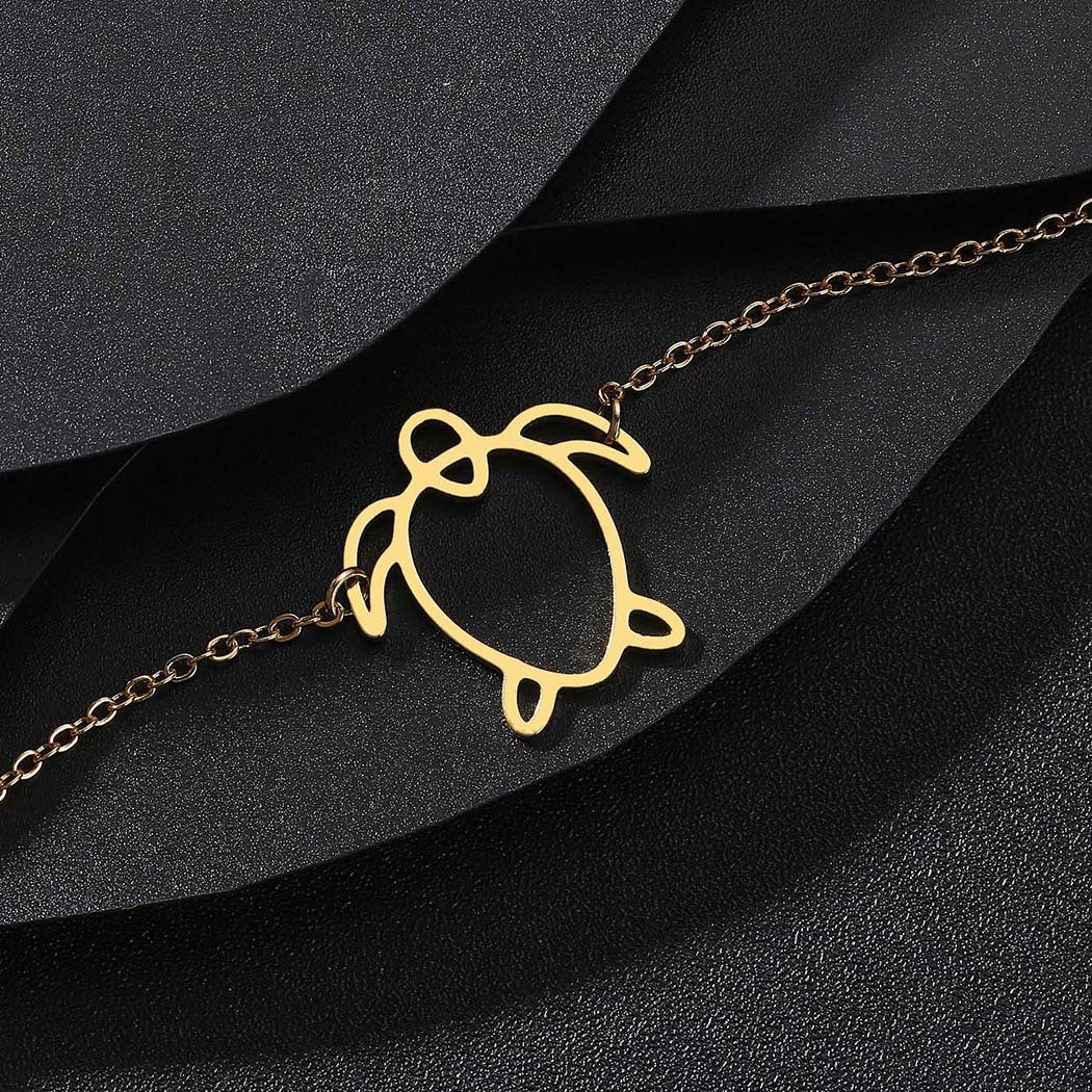 Womens Turtle Pendant Bracelet Stainless Steel Electroplated Alloy Fashion Jewelry Anniversary Keepsake Travel