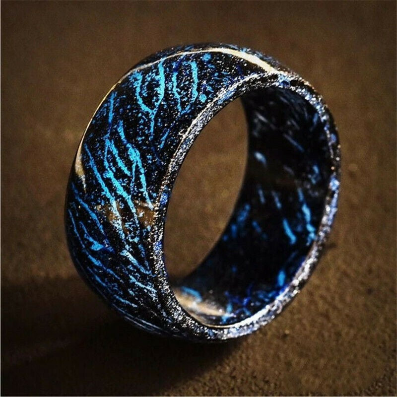 Unisex Luminous Crackle Ring Acrylic Geometric Design Glow In The Dark Jewelry For Men Women Teens Festival Gift