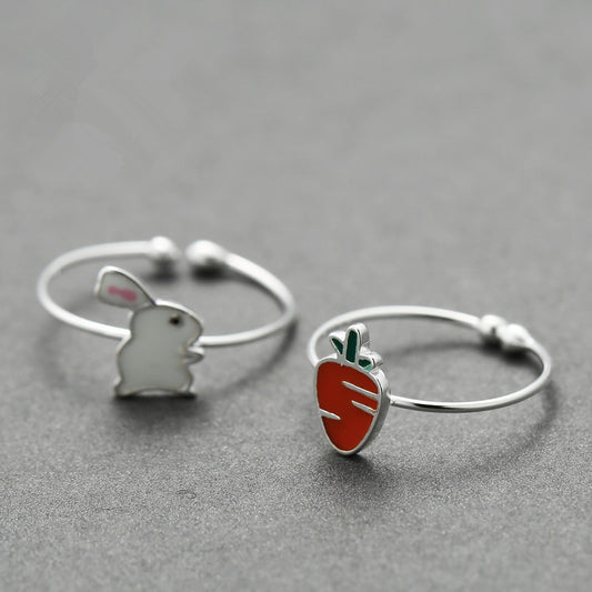 925 Sterling Silver Turnip Design Ring Women Zodiac Animal Korean Style Individually Packed Ready For Gift Fashion