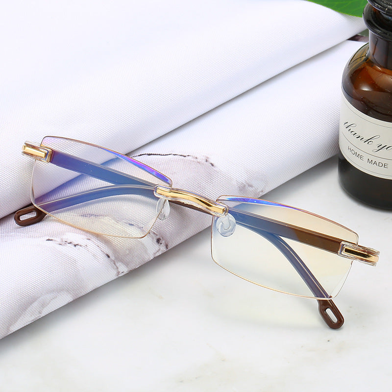 Automatic Zoom Trimming Reading Glasses Anti Blue Light Clarity Eye Protection UV Nylon Lens Black Brown Frame