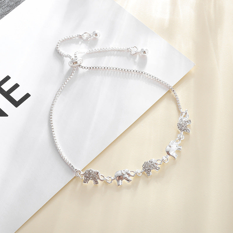 Womens Star Zircon Flower Bracelet Alloy Jewelry Gift