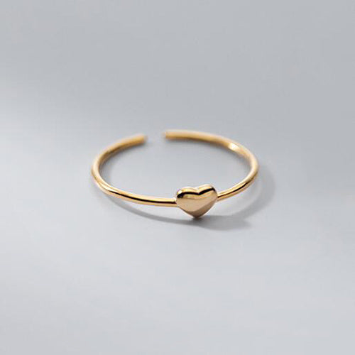 Dainty Heart Ring In Sterling Silver Adjustable For Women Everyday Wear Elegant Jewelry Gift Idea For Birthday