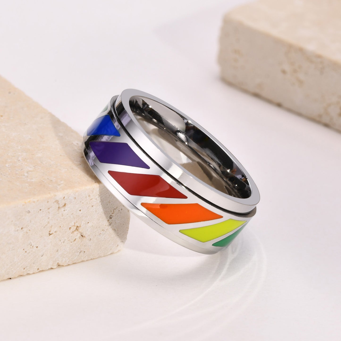 Stainless Steel Rotating Ring For Men Fashion Accessory