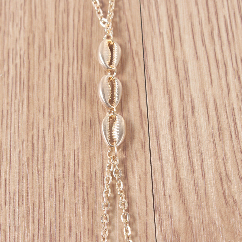 Seashell Double Finger Bracelet Electroplated Alloy Fashion Jewelry Gift For Trade Fairs And Travel Souvenirs Gifts