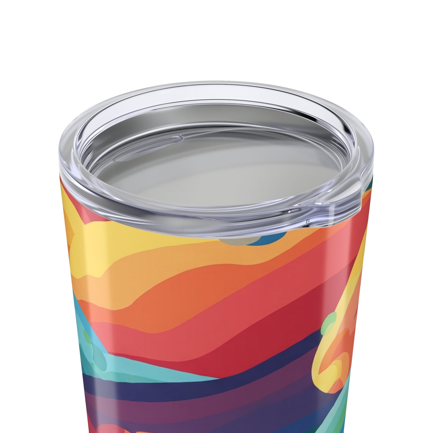 20 Ounce Stainless Steel Tumbler With Double Wall Vacuum Insulation Leak Proof Lid Printed Art Design For Hot Or