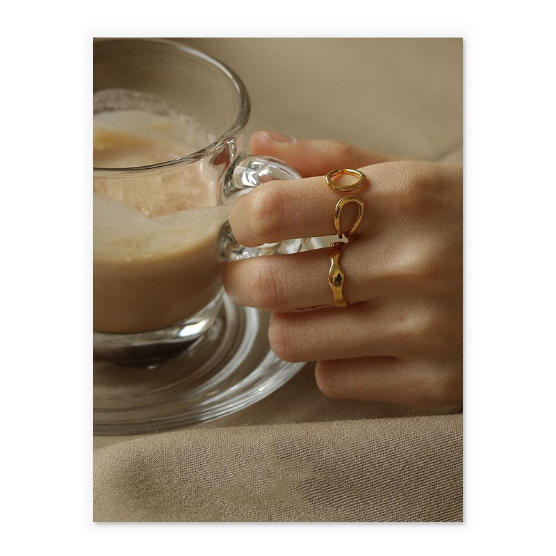 Brass Ring Geometric Minimalist Ring For Women Fashion Jewelry Gift For Her Modern Style Wear Statement Accessory