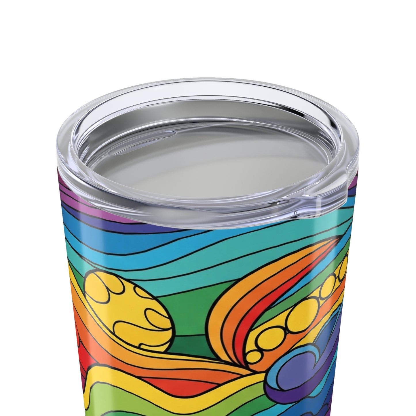 20 Oz Stainless Steel Tumbler Printed Design Double Wall Vacuum Insulation Spill Resistant Beverages Hot Or Cold