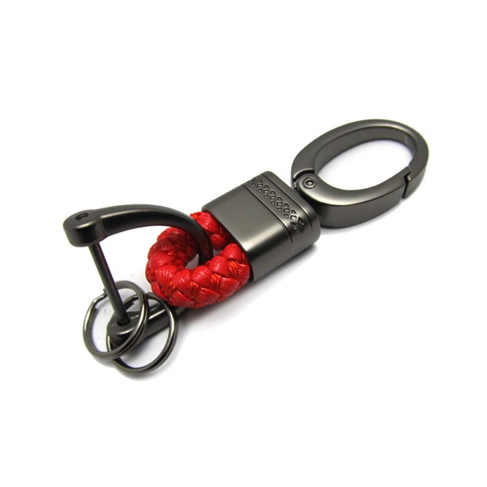 Car Keychain Braided Rope Key Holder Zinc Alloy Automotive Accessories Keys For Men And Women Black Red Coffee