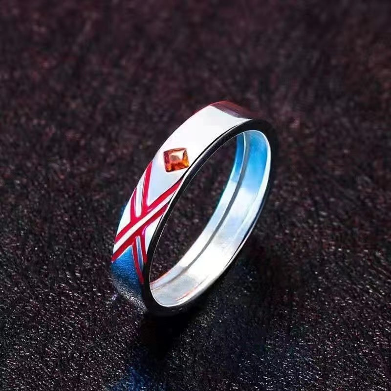 Couple Ring Japanese Korean Jewelry Two Dimensional Ring Copper Ring Adjustable Opening Ring Punk Ring for Women and Men Fashion Jewelry Gift