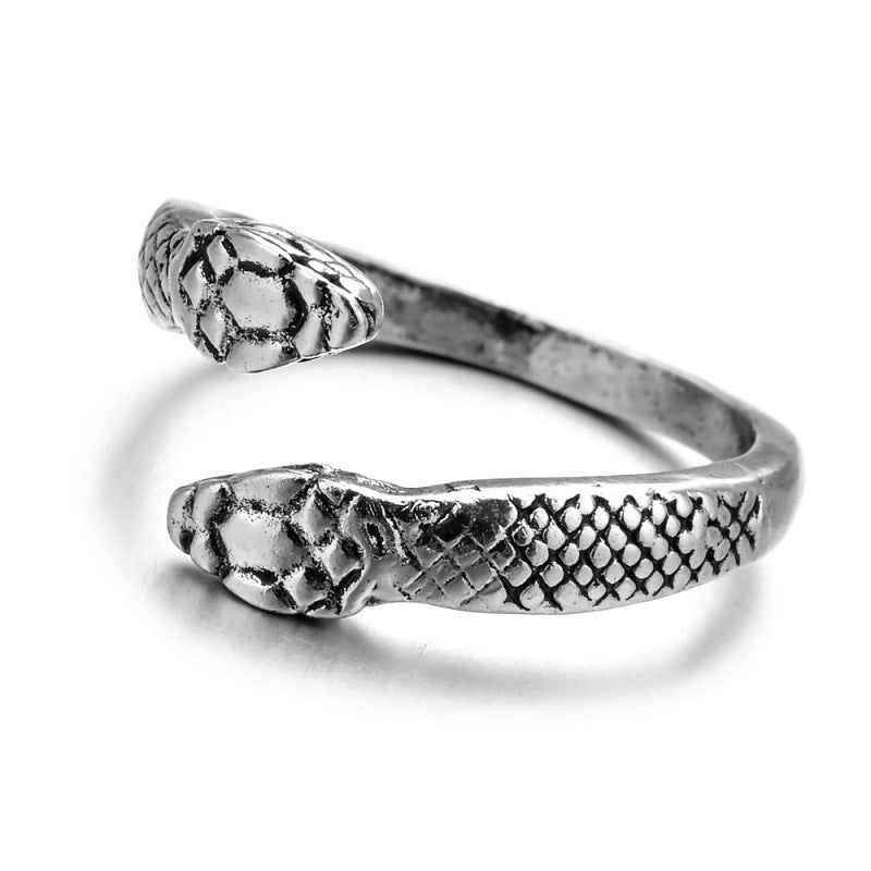Adjustable Snake Ring Unisex Zodiac Animal Design Retro Metal Ring Punk Style Ring For Men And Women Unisex Zodiac