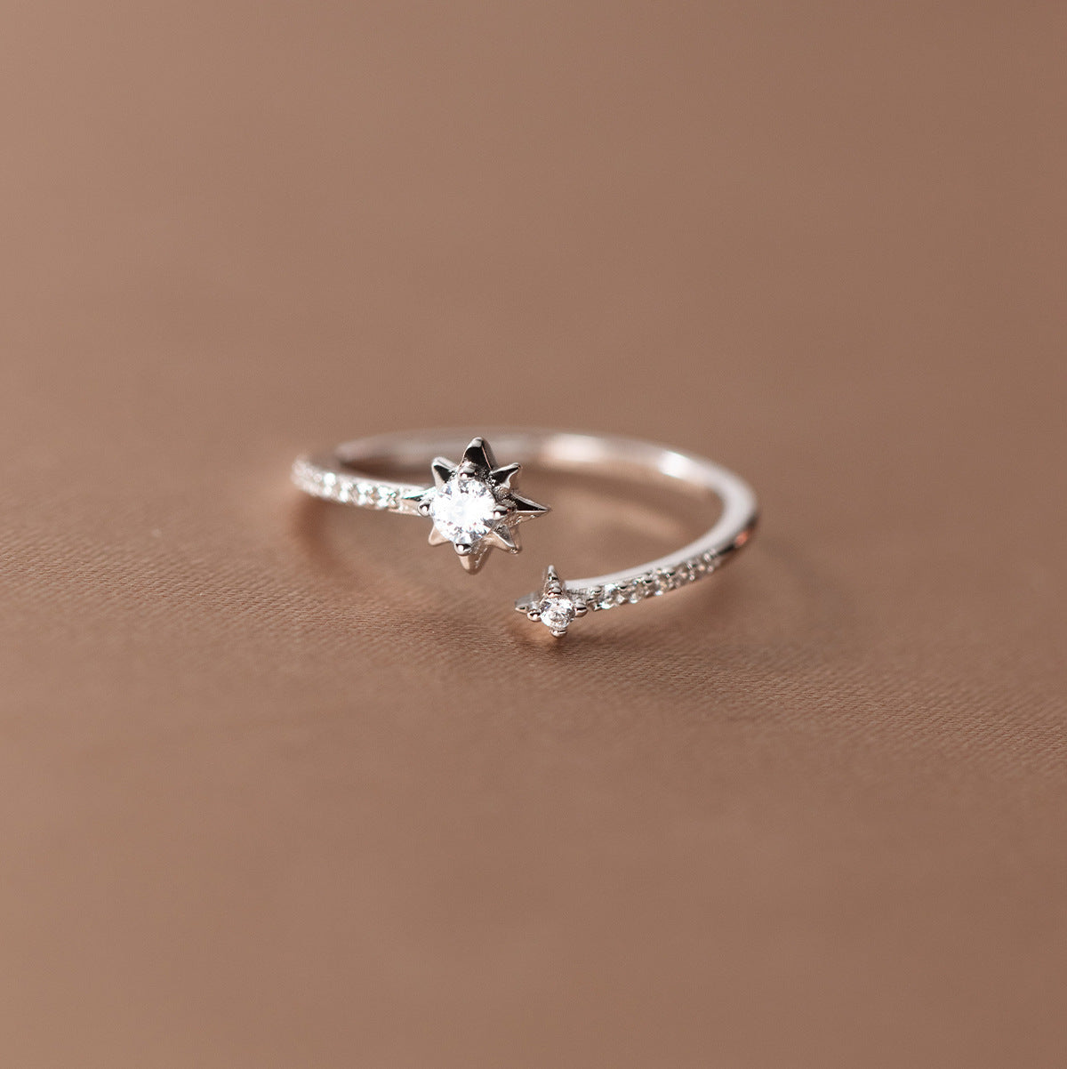 Adjustable Star Ring For Women Minimalist Copper Knuckle Ring 6mm Width 17mm Inner Opening For Everyday Styles