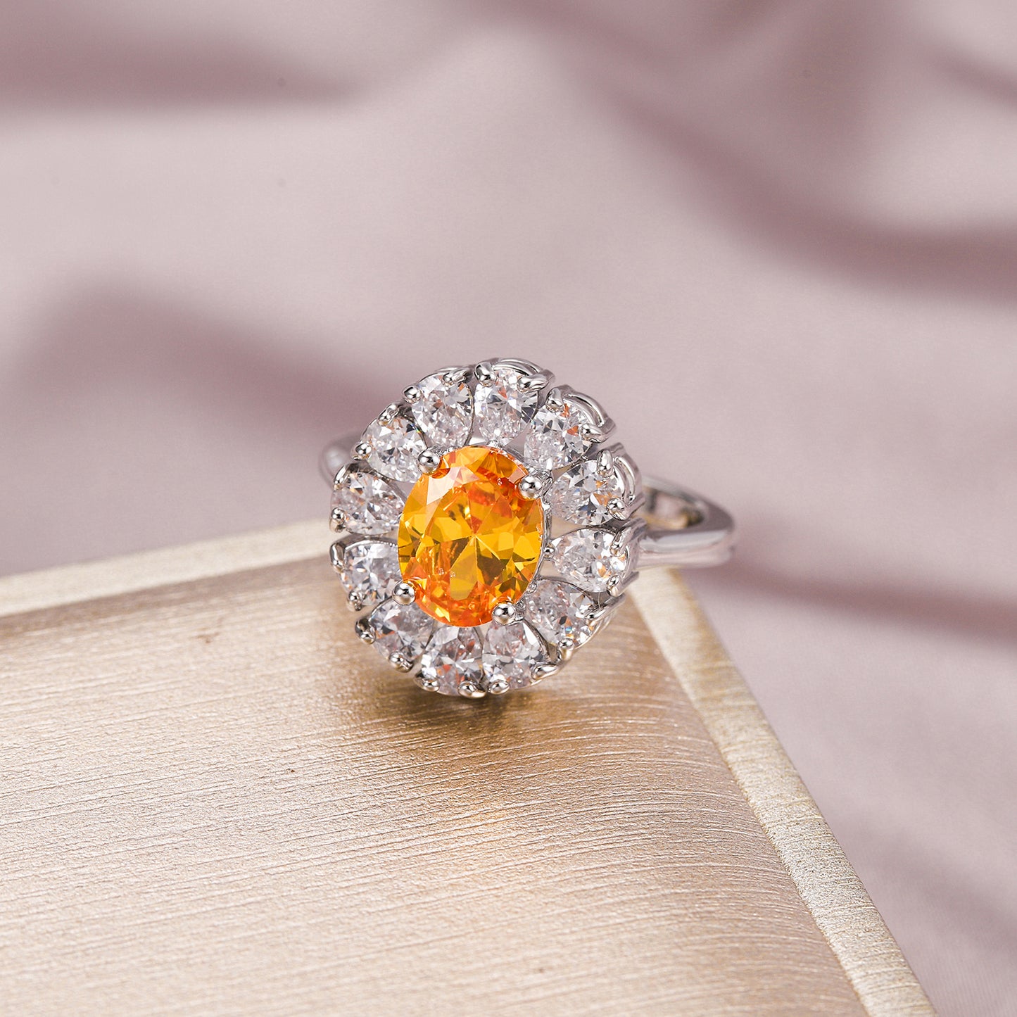 Womens Vintage Classic Geometric Copper Zirconium Ring Inlaid European American Style Elegant Timeless Jewelry