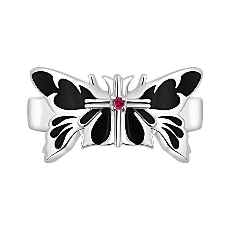 Womens Flower Ring with Butterfly Fresh Sweet Copper Adjustable Ring Six Flower Ring Anime Ring Womens Fashion Ring and Beautiful Appearance Ring Jewelry