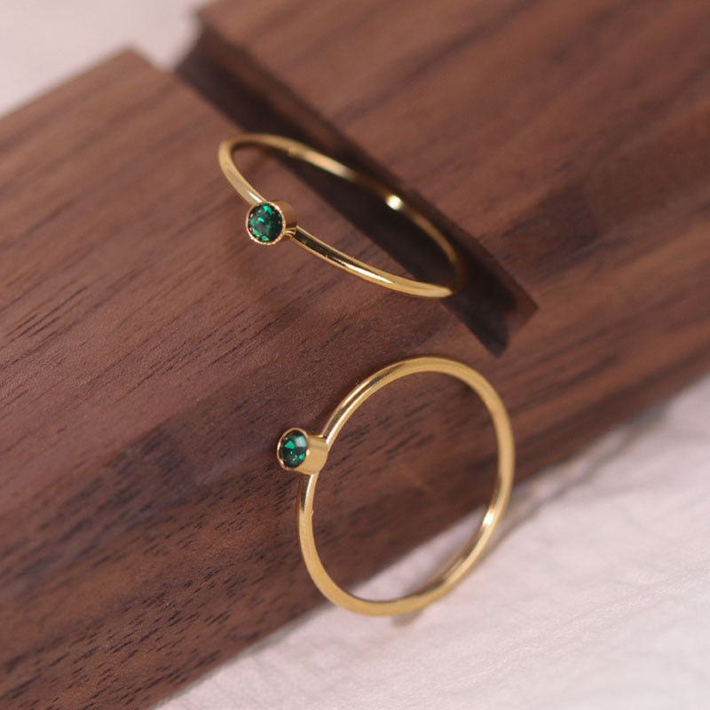 Womens Titanium Steel Ring Diamond Accent Geometric Design Gold Plated Fashion Jewelry Gift For Women Statement Piece