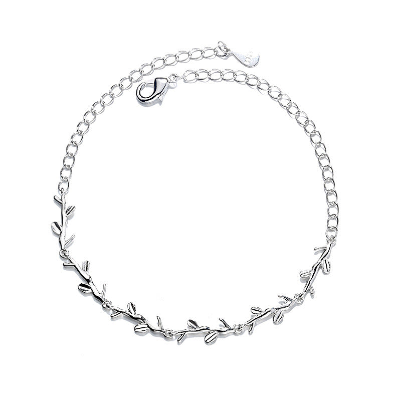 Copper Leaf Bracelet With Adjustable Chain Nature Inspired