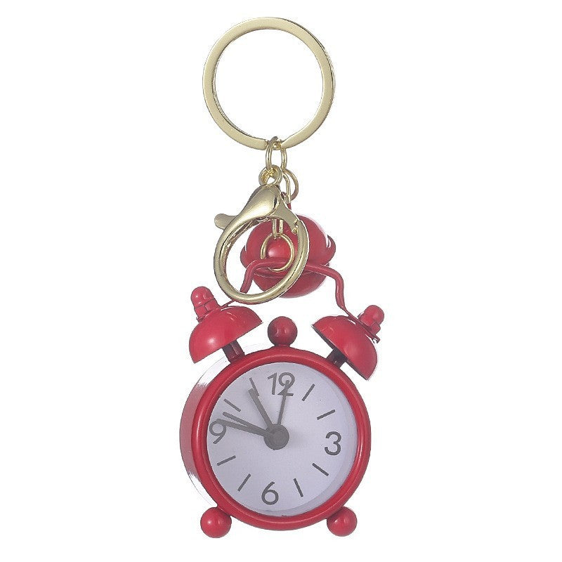 Mini Alarm Clock Keychain Pendant Cute Functional Accessory Zinc Alloy Durable For Handbags And Backpacks Colorful