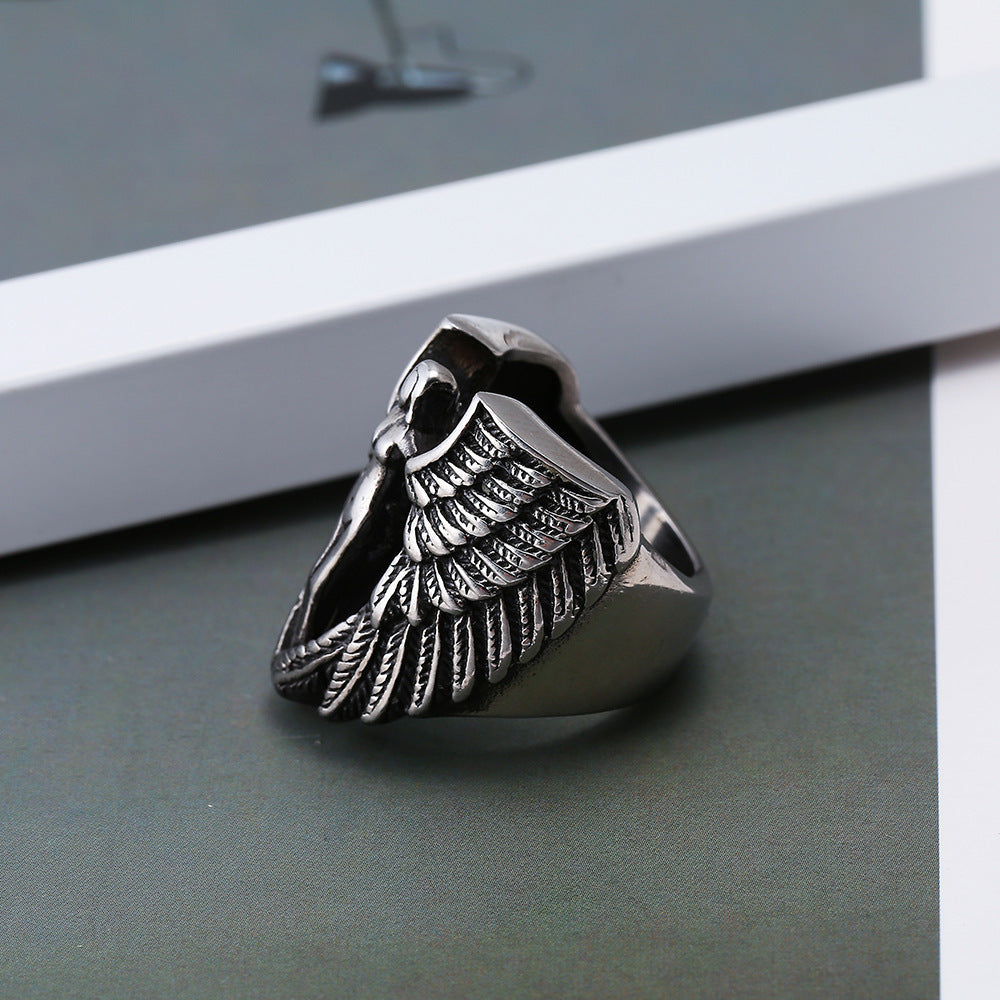 Adjustable Wings Ring European American Punk Fashion Mens Ring Womens Ring Electroplated Alloy Statement Rings