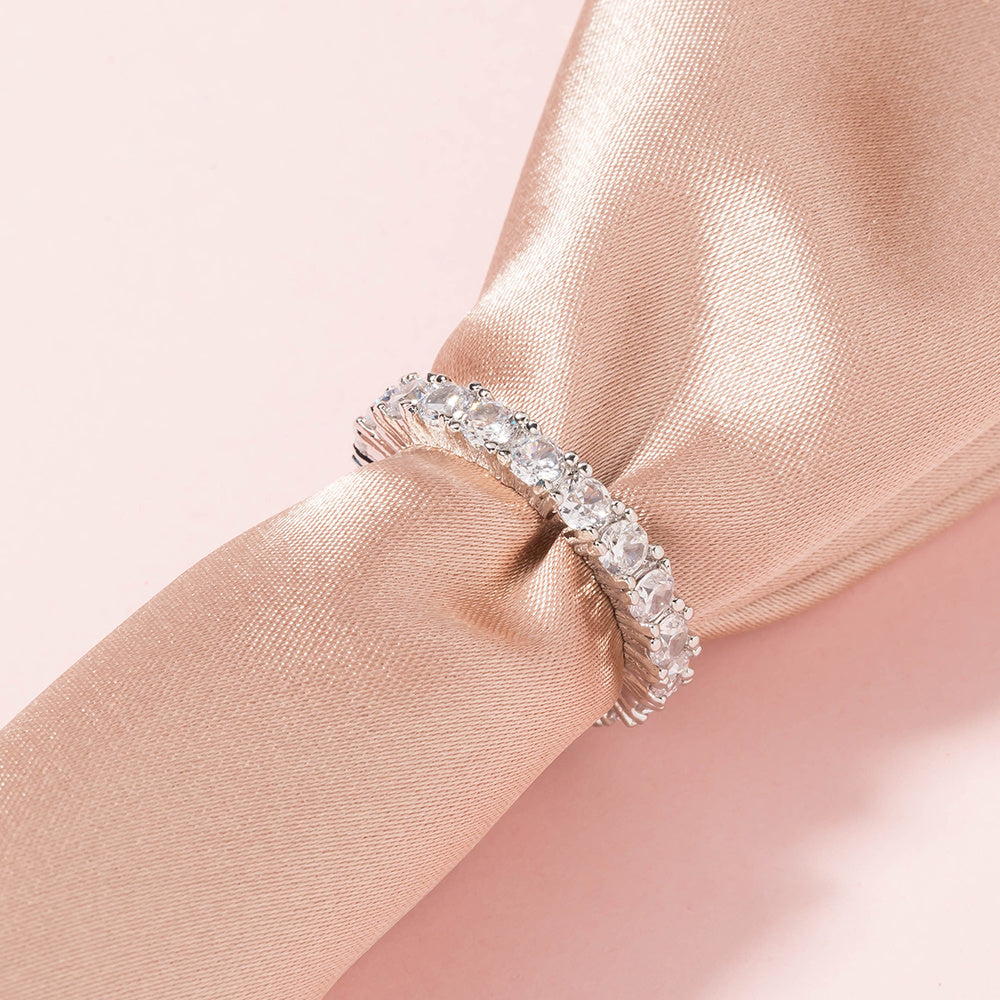 Adjustable Copper Ring With Zircon Electroplated Diamond Inlaid Brass European American Fashion Jewelry Everyday Wear