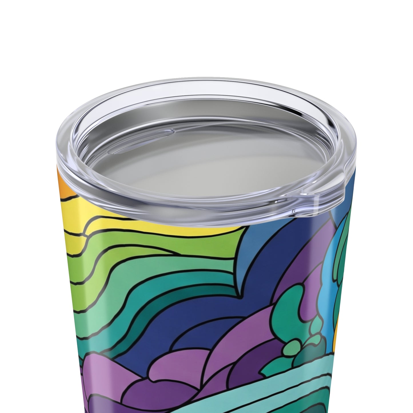 20oz Stainless Steel Printed Tumbler Double Wall Vacuum Insulated Spill Resistant Thermal Travel Mug With Lid