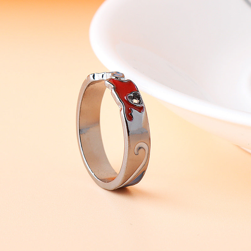 Trendy Jewelry Fashion Solid Color Ring Alloy Sky Blue Plain Couple X1 Trendy Jewelry Fashion Plain Couple X1 Sky Blue